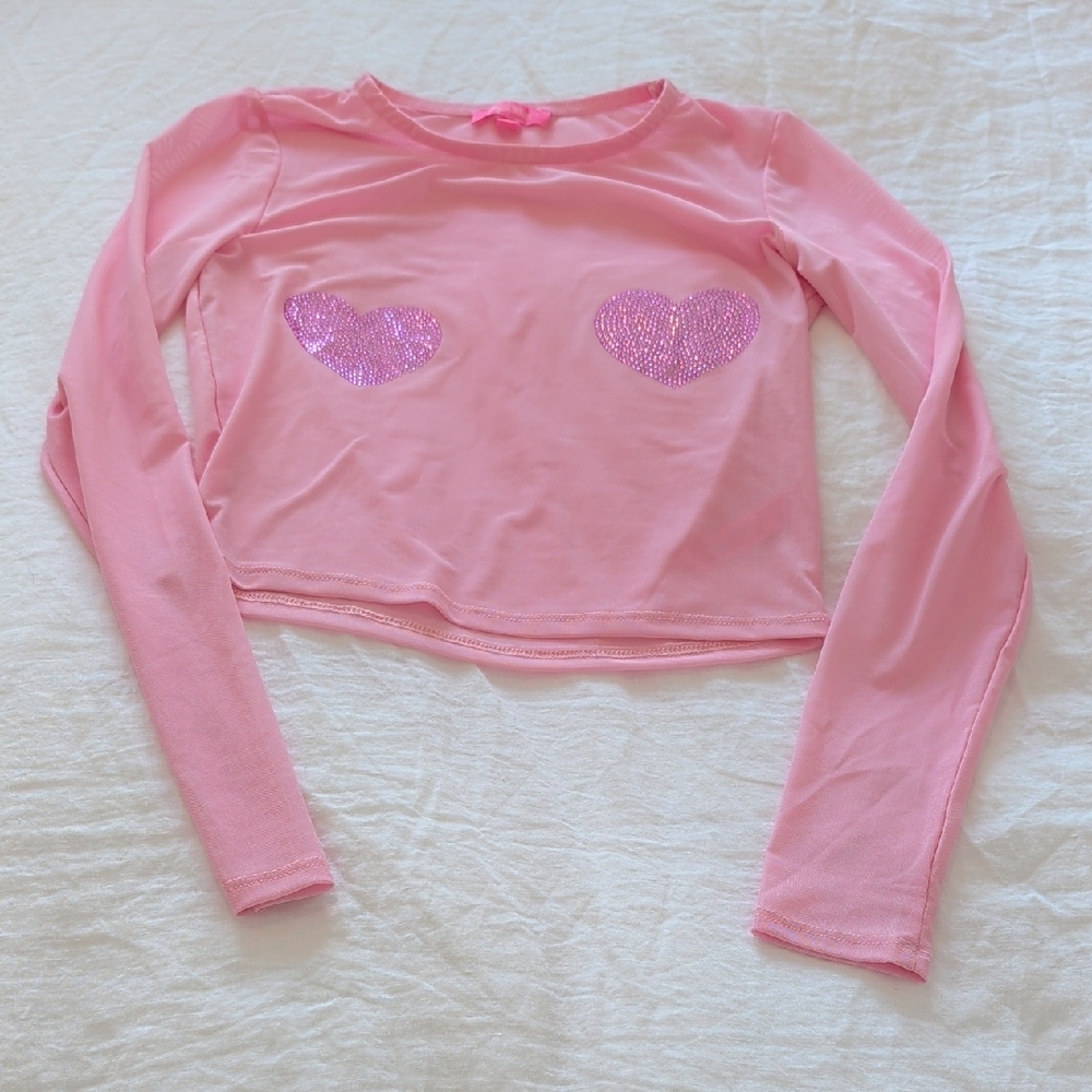 Sugar Thrillz Pink Mesh Top